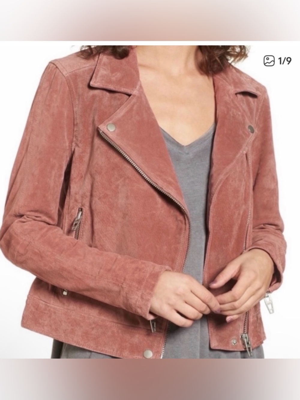 Blank nyc Dusty Rose Suede Moto Jacket